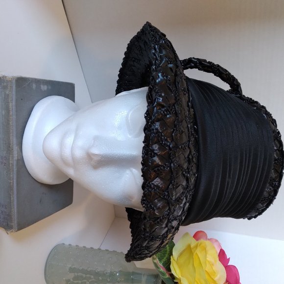 Vintage Lady Beatrice Woven Straw Cloche Hat, Early 19th Century - Picture 4 of 6